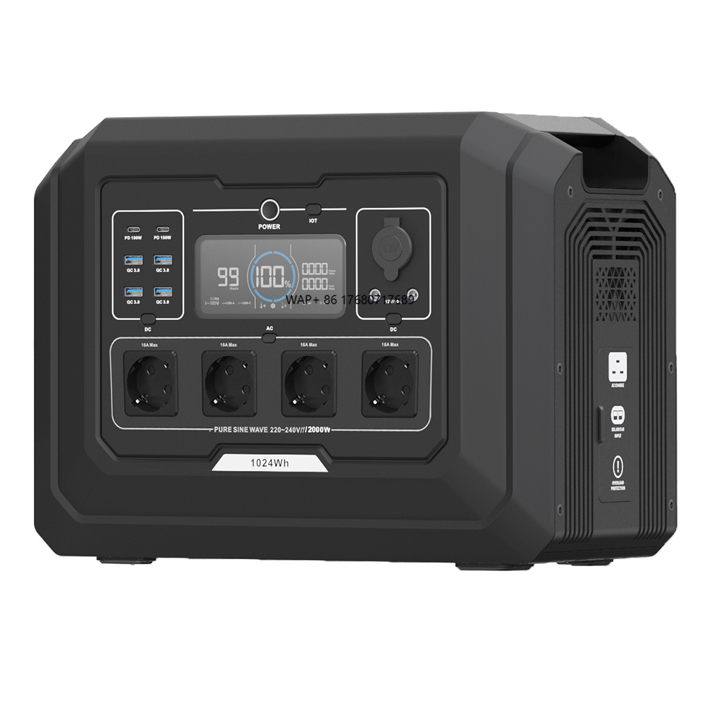 Portable Power Station 2000W Lifepo4 - SOUOP S1 2000W 欧州連合電源対応 急速充電 ポータブルソーラー発電機