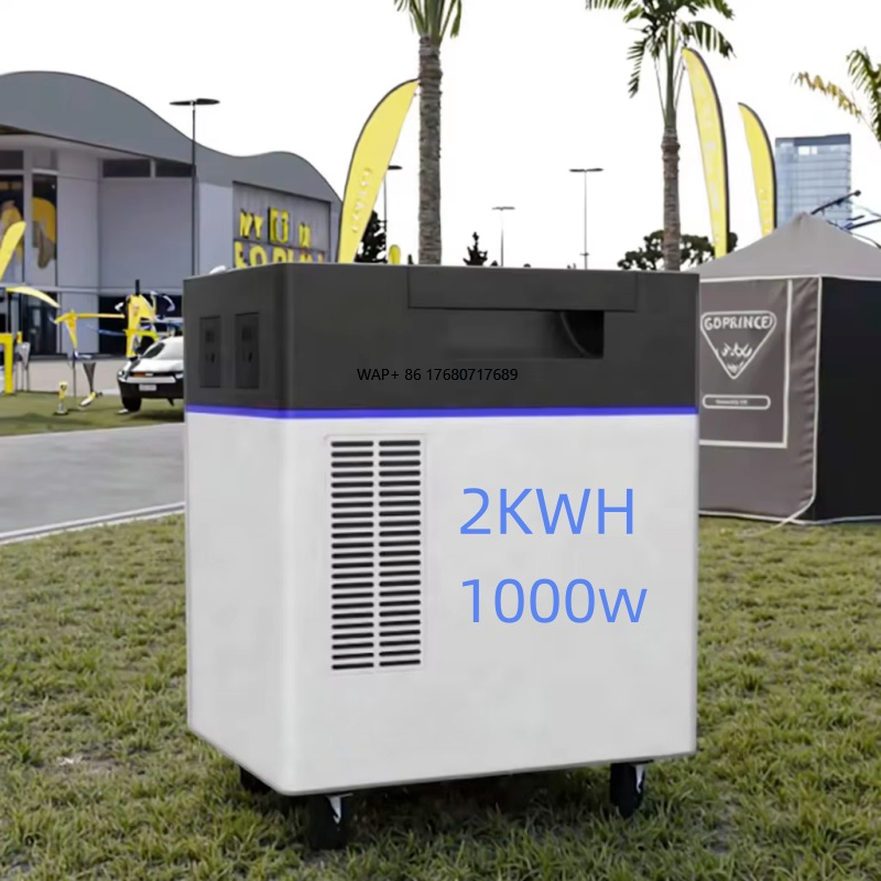Portable Power Station 1000W Pure Sine - 2KWH 1000W ソーラー発電機 ポータブル電源 純粋正弦波インバーター LiFePO4バッテリー搭載、屋外および家庭での使用に最適