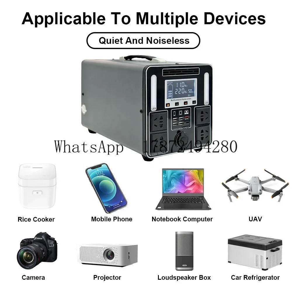 Portable Power Station 1000W - 1000W 1200W AC/DC出力 バックアップLiFePO4バッテリー 家庭用蓄電源 屋外ポータブル電源