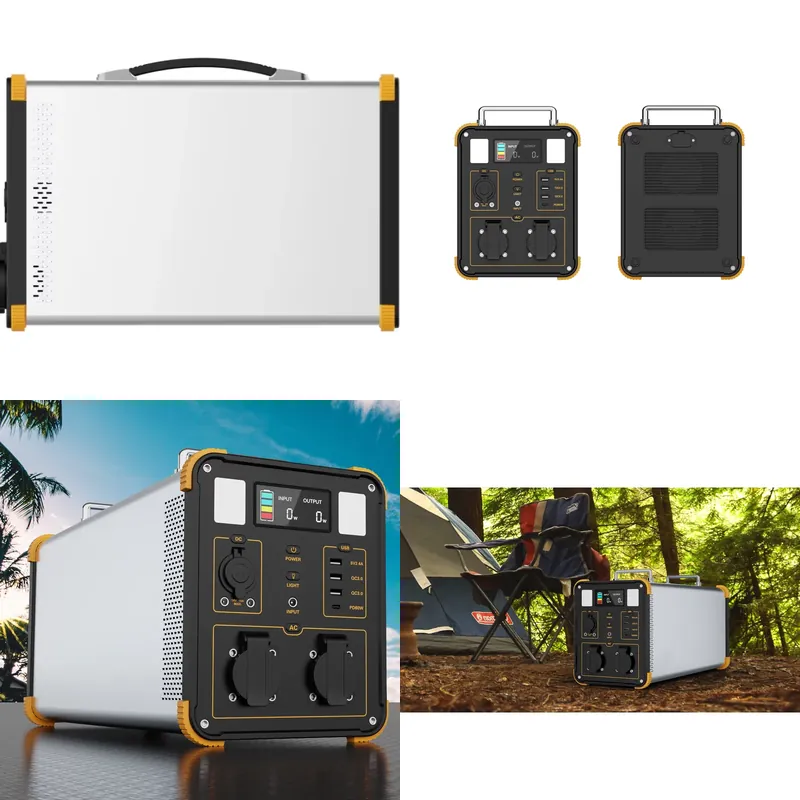 Portable Power Station 1000W Pure Sine - CE認証取得済み 1000W 1800Wh ポータブル電源 ソーラーパネル付き 屋外キャンプ