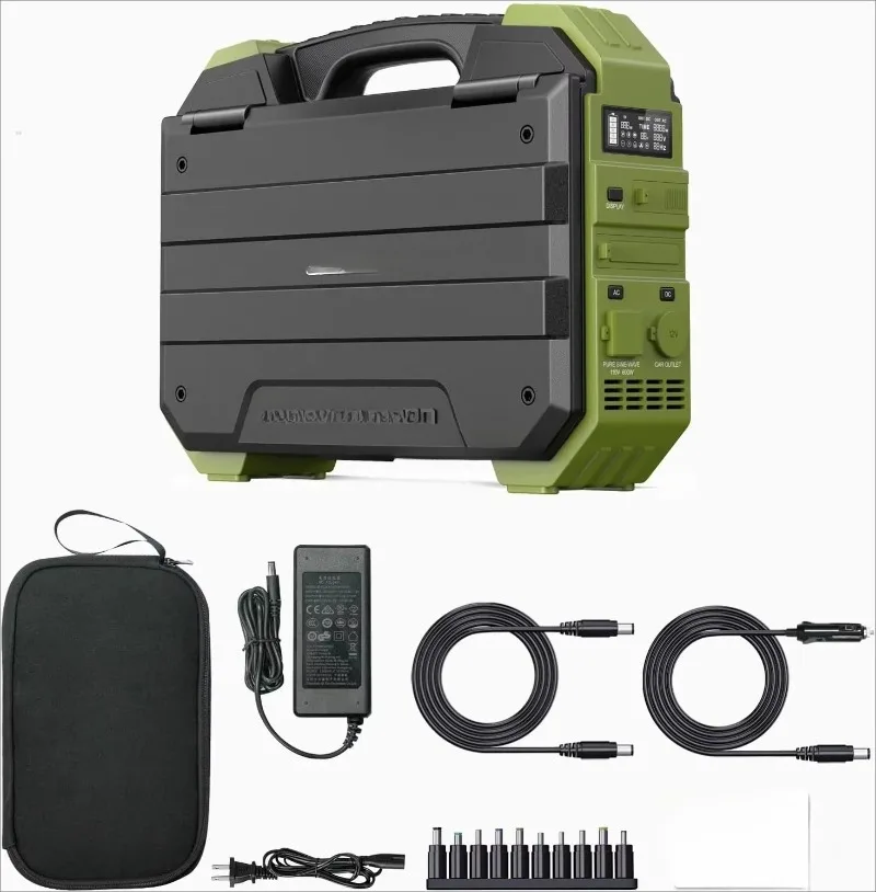 Portable Power Station 1000W Pure Sine - 600W 1000Wピーク出力のポータブル電源、110V/220V純粋正弦波AC出力、アウトドアキャンプや緊急時用