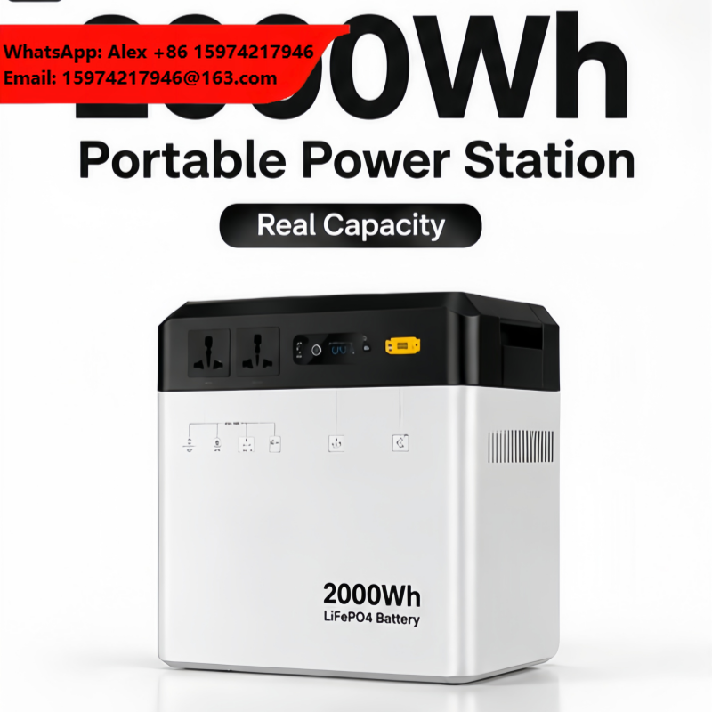 Portable Power Station 1000W Pure Sine - 1000Wポータブル電源 2000Wh LiFePO4 ソーラー発電機 MPPT 純正弦波
