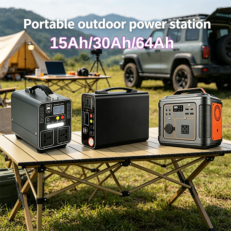Portable Power Station 300W Camping - 300Wのポータブル電源。220V対応。屋外でのエネルギー貯蔵、15Ah/30Ah/64Ahのバッテリー容量。キャンプや家庭でのバックアップ電源として。