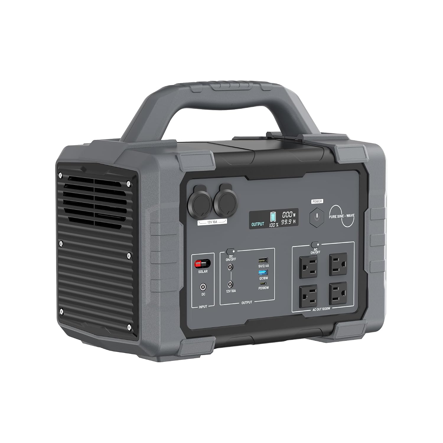 Portable Power Station 1000W - 1000Wのポータブル電源。1024Whのリチウム鉄リン酸バッテリー内蔵。アウトドアキャンプや家庭での緊急時、バックアップ電源として最適。カスタマイズ可能。