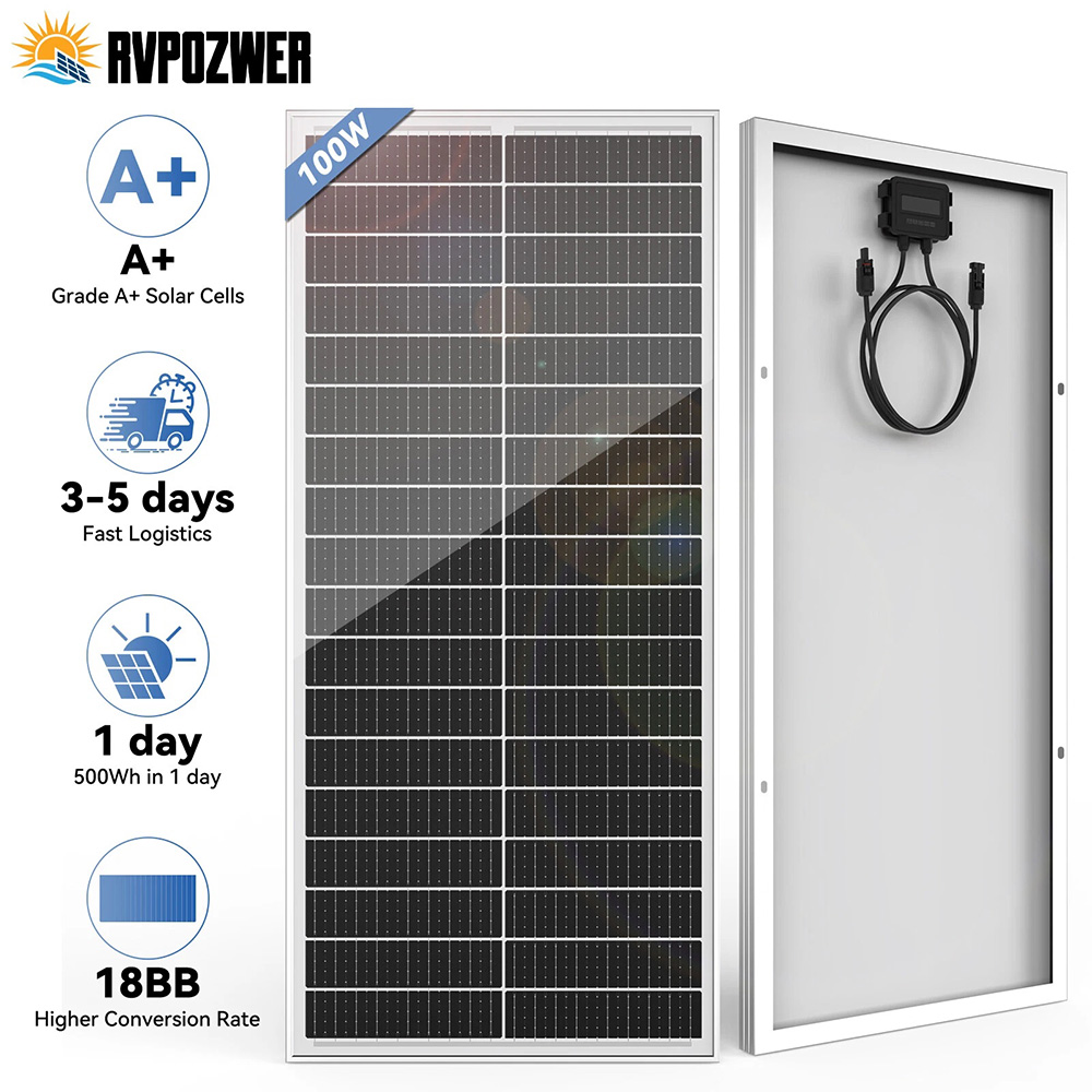Solar Panel 400W Rigid Monocrystalline - RVPOZWER 400W/200W/100W リジッドソーラーパネル 18BB N型モノセル 25%高効率PV電力