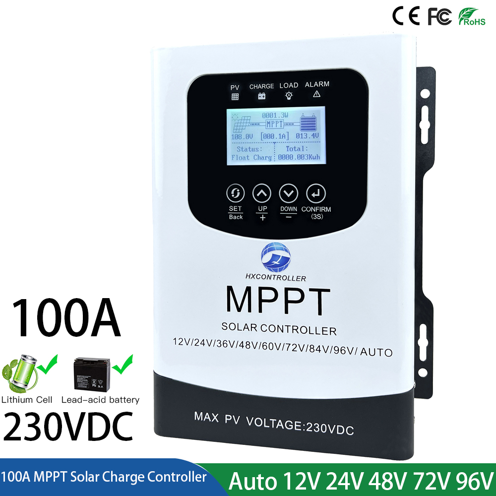 Mppt Solar Charge Controller 60A - ソーラーパネル充電コントローラー,12Vから96v,60a,80a,rs485,wifi,100a,230v dc
