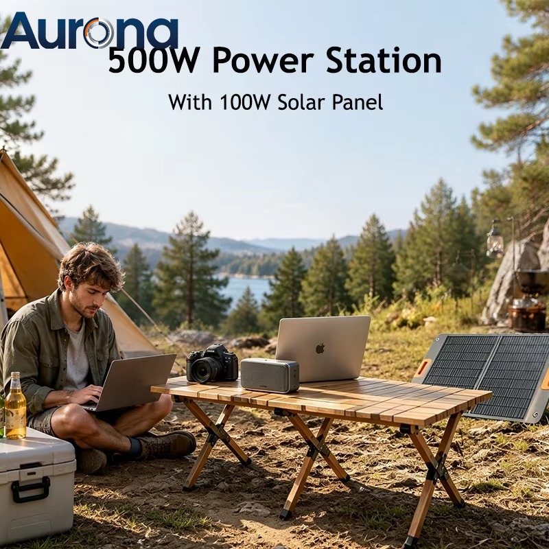 Portable Power Station 500W - 【プロ仕様】ポータブル電源 500W 純正弦波 家庭用・キャンプ用・屋外用 緊急時用ソーラー発電機 EUプラグ