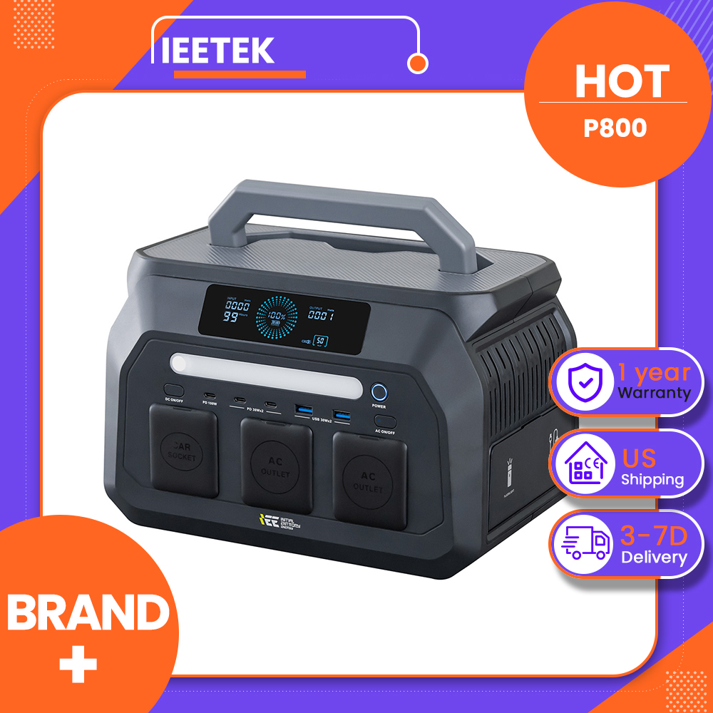 Portable Power Station 300W Camping - IEEtek P800 800W ポータブル電源 – 512Wh