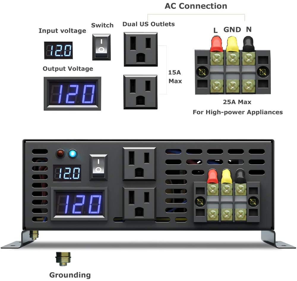 純粋正弦波インバーター 3000W ソーラーパネル発電機 電 - Solar Generator 3000W のレビューと価格