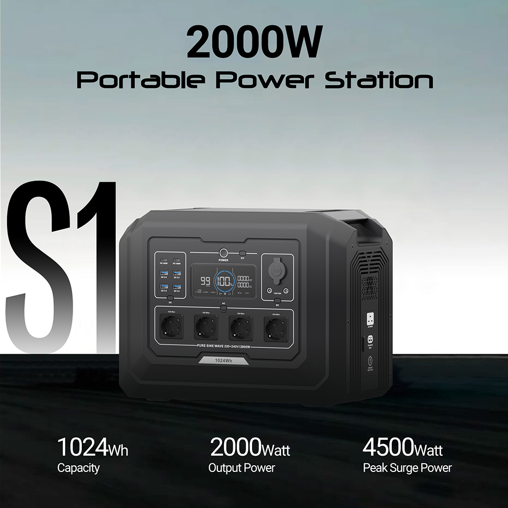 SOUOP S1 2000W 欧州連合電源対応 急速充電 ポ - Portable Power Station 2000W Lifepo4 のレビューと価格