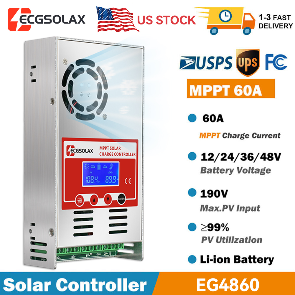 米国在庫：ECGSOLAX 60A MPPTソーラー充電コン - Mppt Solar Charge Controller 60A のレビューと価格