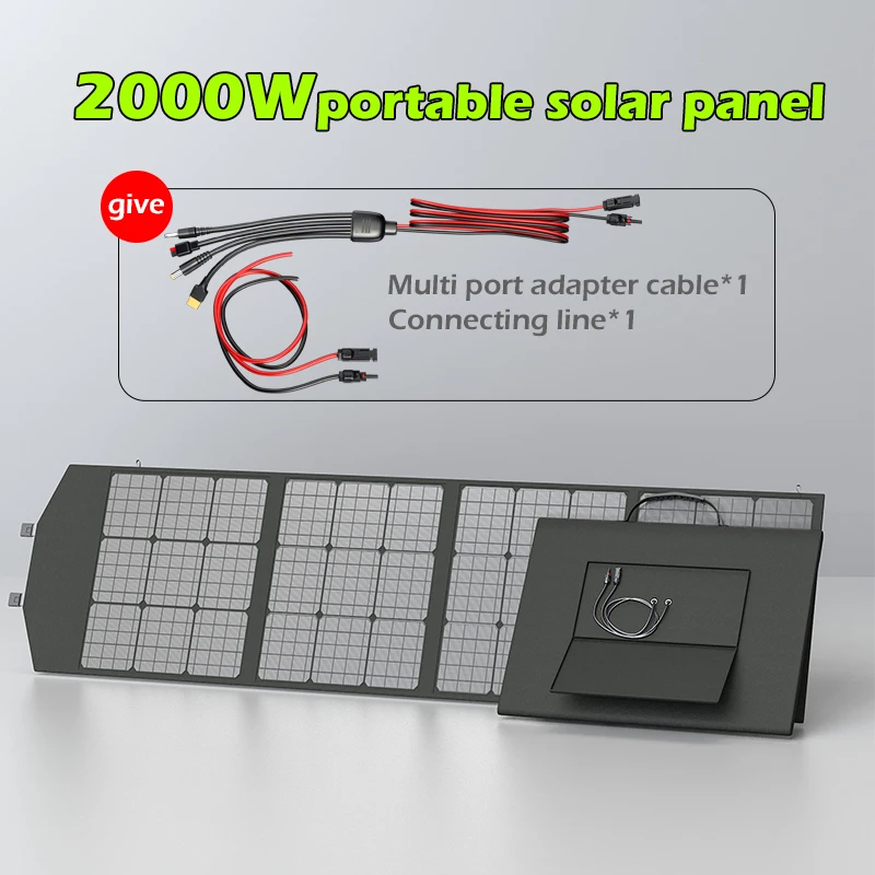 12V急速充電対応、2000Wの折りたたみ式ソーラー発電機  - Solar Panel 200W Portable Foldable のレビューと価格