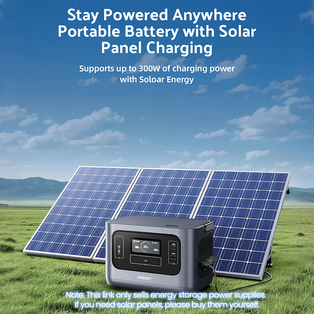 PISEN 1000W（ピーク時2000W）ソーラー発電機  - Portable Power Station 1000W Pure Sine のレビューと価格