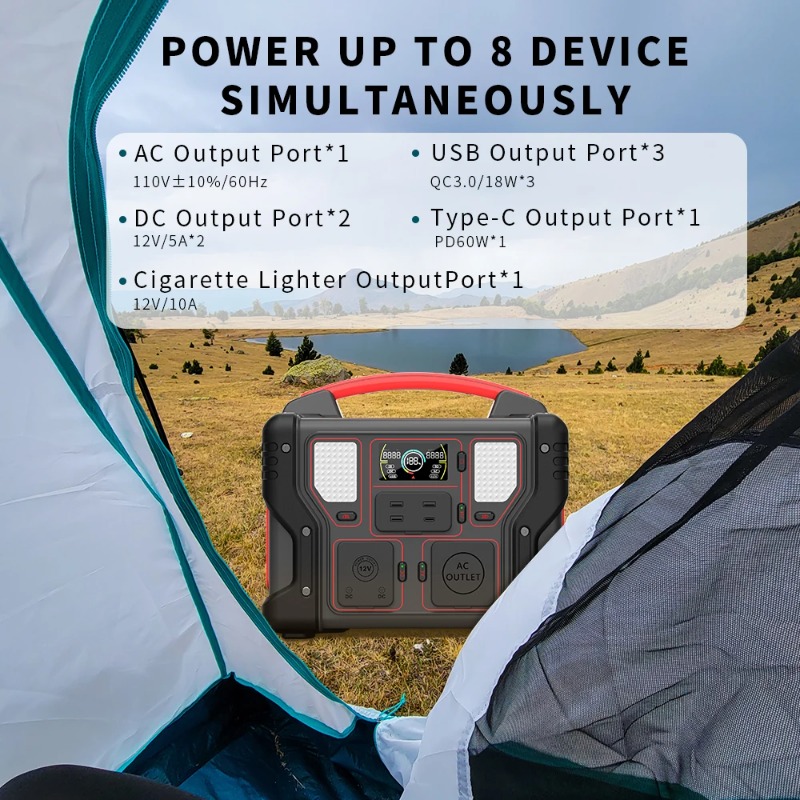 高品質300Wポータブル電源299.7Whソーラー発電機、6 - Portable Power Station 300W Camping のレビューと価格