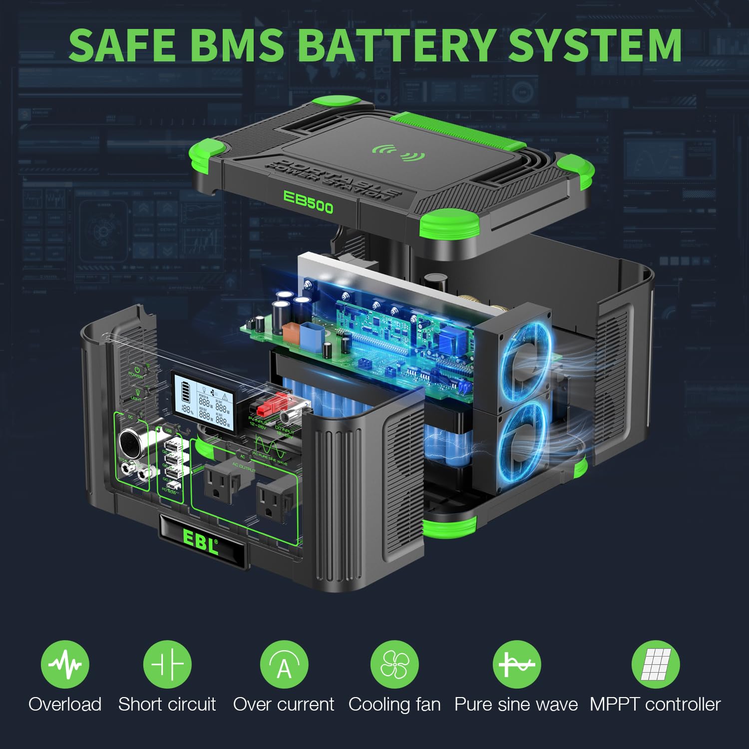 ポータブル電源 500W（最大出力1000W）、ソーラー発電 - Portable Power Station 1000W Pure Sine のレビューと価格