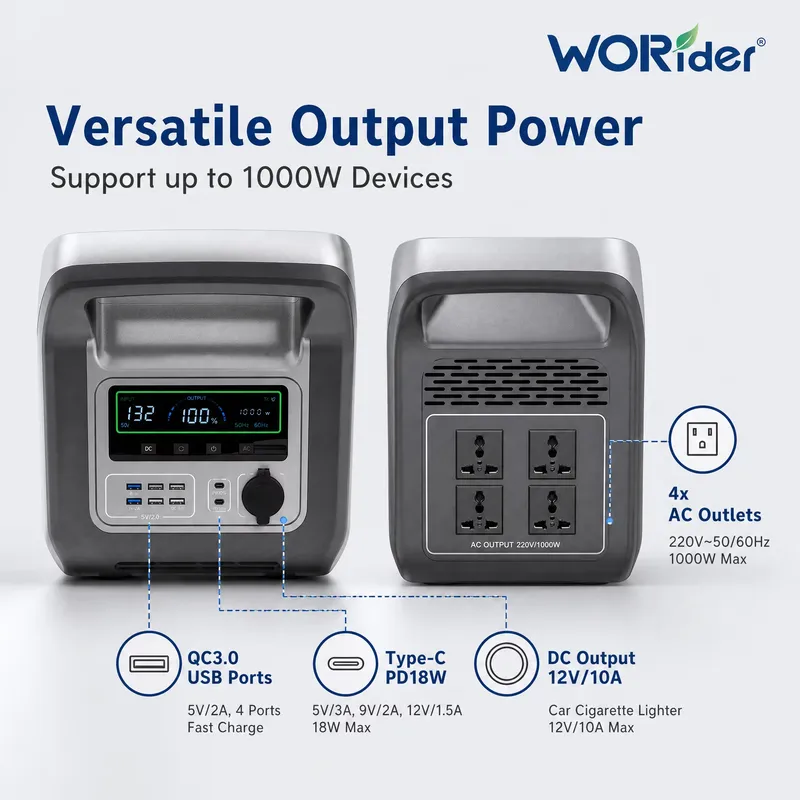 1000W ポータブル電源、LiFePO4バッテリー搭載、ソ - Portable Power Station 1000W Pure Sine のレビューと価格