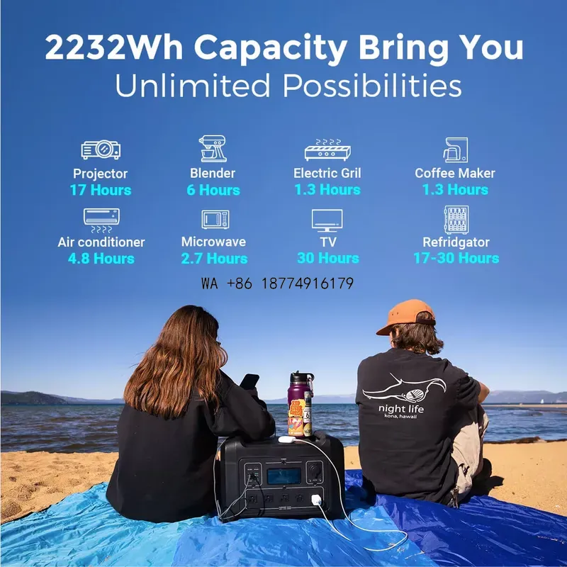 wmwmnu 2KW ポータブル電源、キャンプ用、リチウム鉄 - Portable Power Station 2000W Lifepo4 のレビューと価格