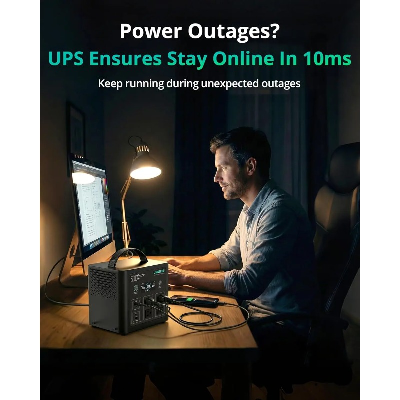 ポータブル電源 600W 640Wh、ソーラー発電機、LiF - Portable Power Station 600W Ups のレビューと価格
