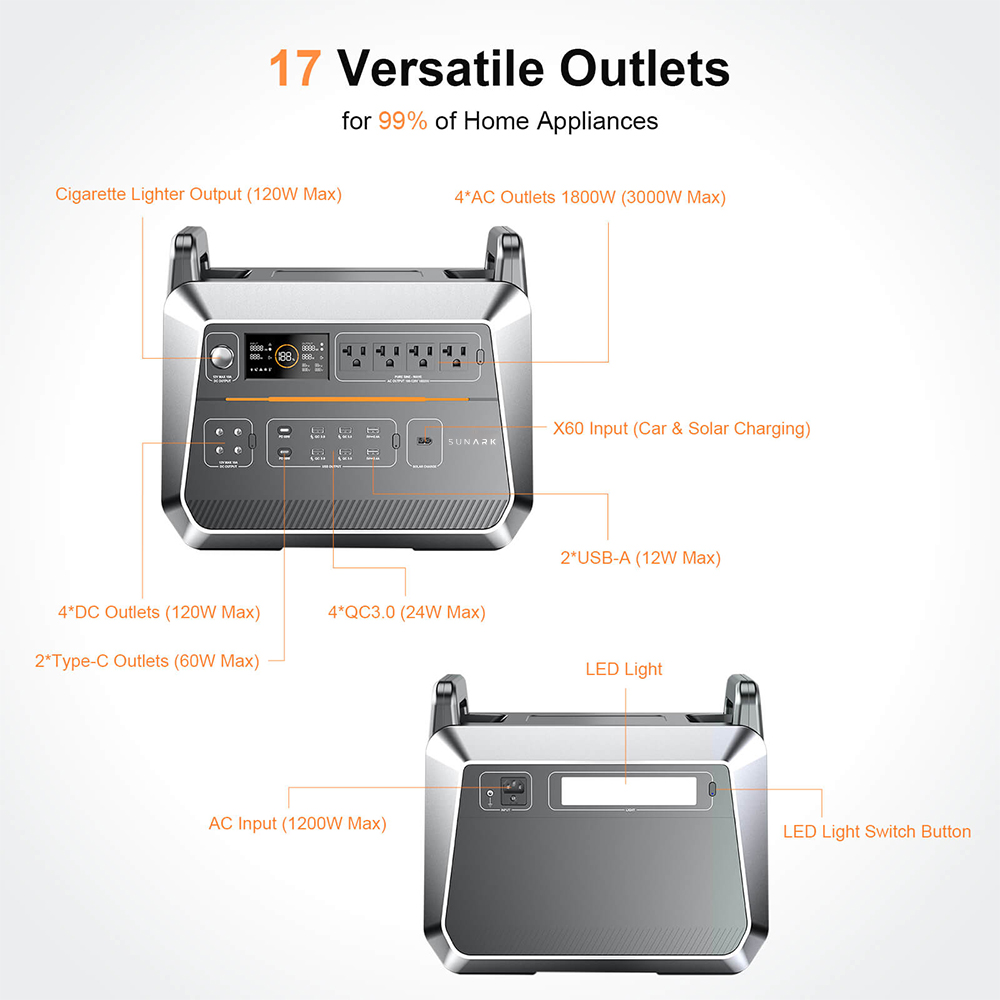 サンアークAC出力110Vポータブルソーラー発電機2Kwh  - Portable Power Station 2000W Lifepo4 のレビューと価格