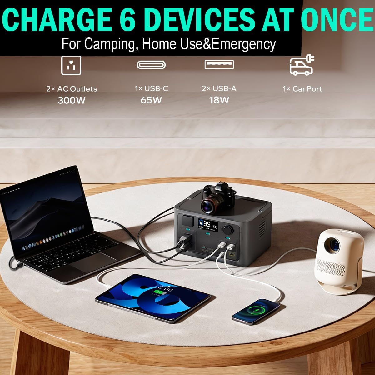 ポータブル電源 300W 600W ピーク出力 ソーラー発電 - Portable Power Station 600W Ups のレビューと価格