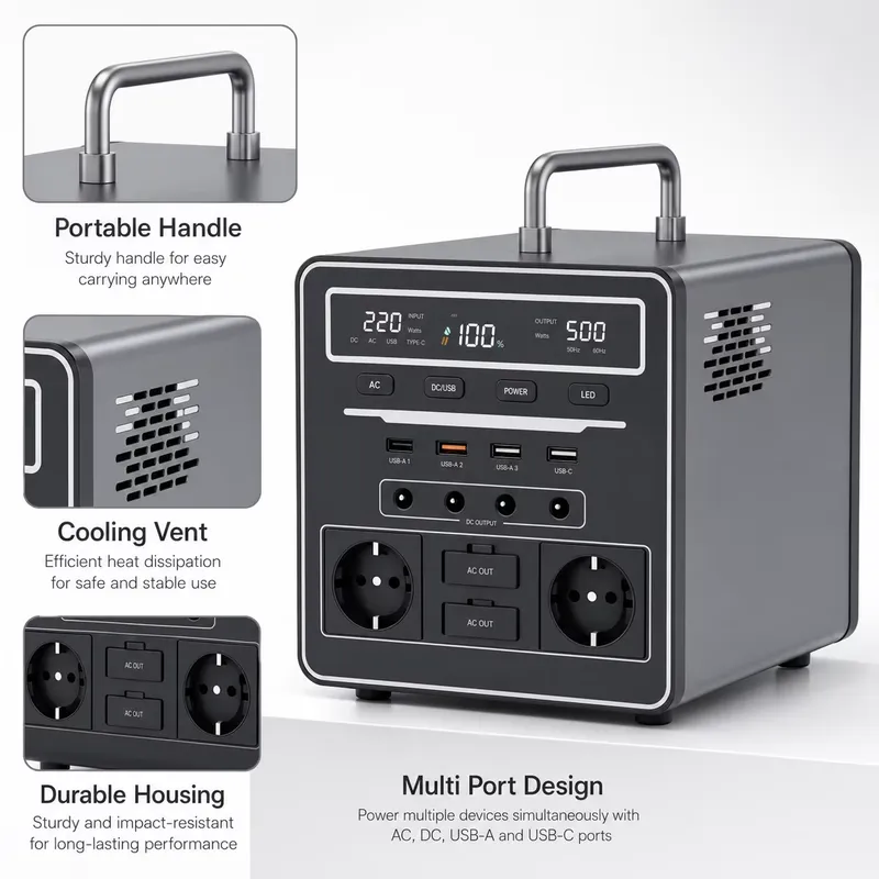 2026年新型、高品質、500Wポータブル電源ソーラー発電機 - Portable Power Station 500W のレビューと価格