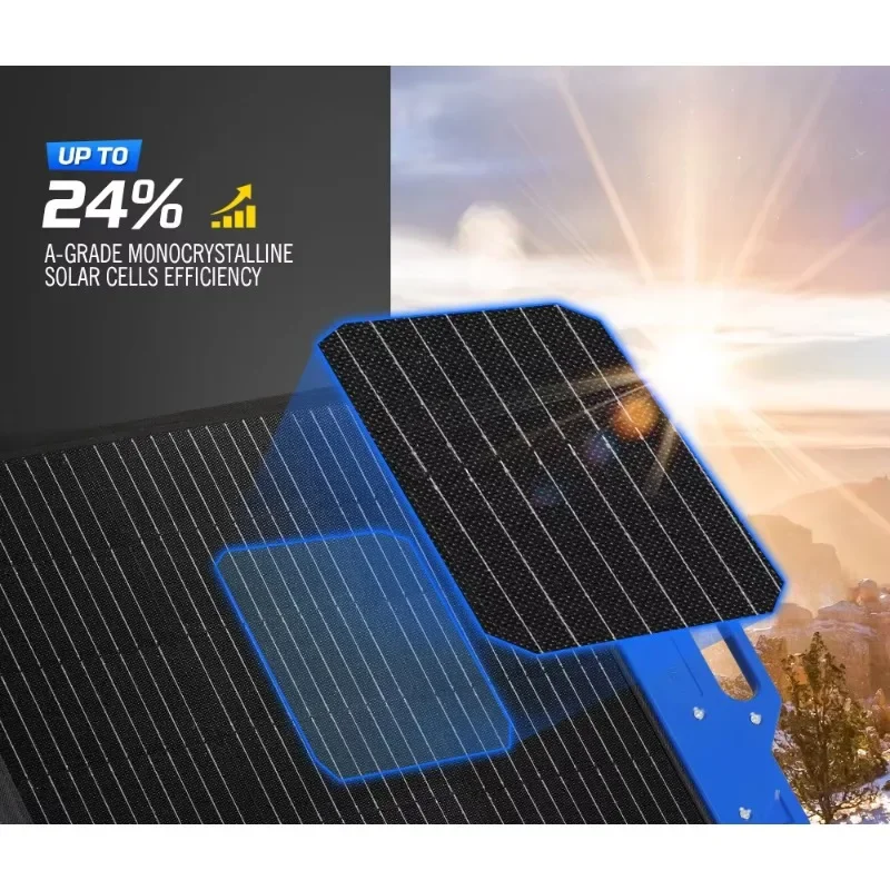 超軽量 200 ワットポータブルソーラーパネルキャンプ折りた - Solar Panel 200W Portable Foldable のレビューと価格
