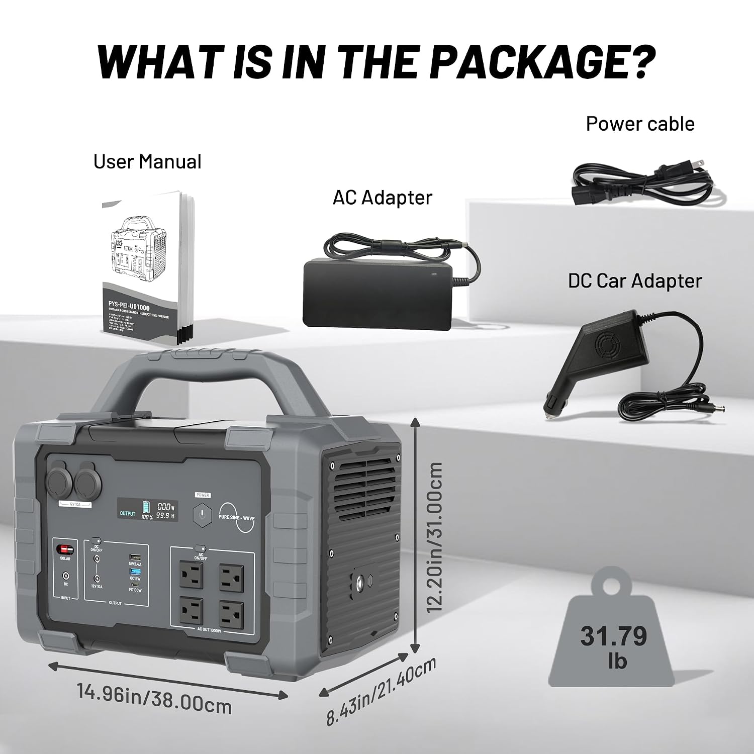 1000Wのポータブル電源。1024Whのリチウム鉄リン酸バ - Portable Power Station 1000W のレビューと価格