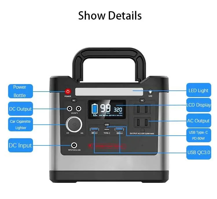 ポータブル600W/800W/1000Wソーラー発電機、Li - Portable Power Station 1000W のレビューと価格