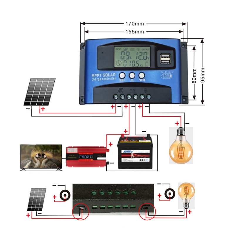 12V 24V WiFi Bluetooth MPPT ソー - Mppt Solar Charge Controller 60A のレビューと価格