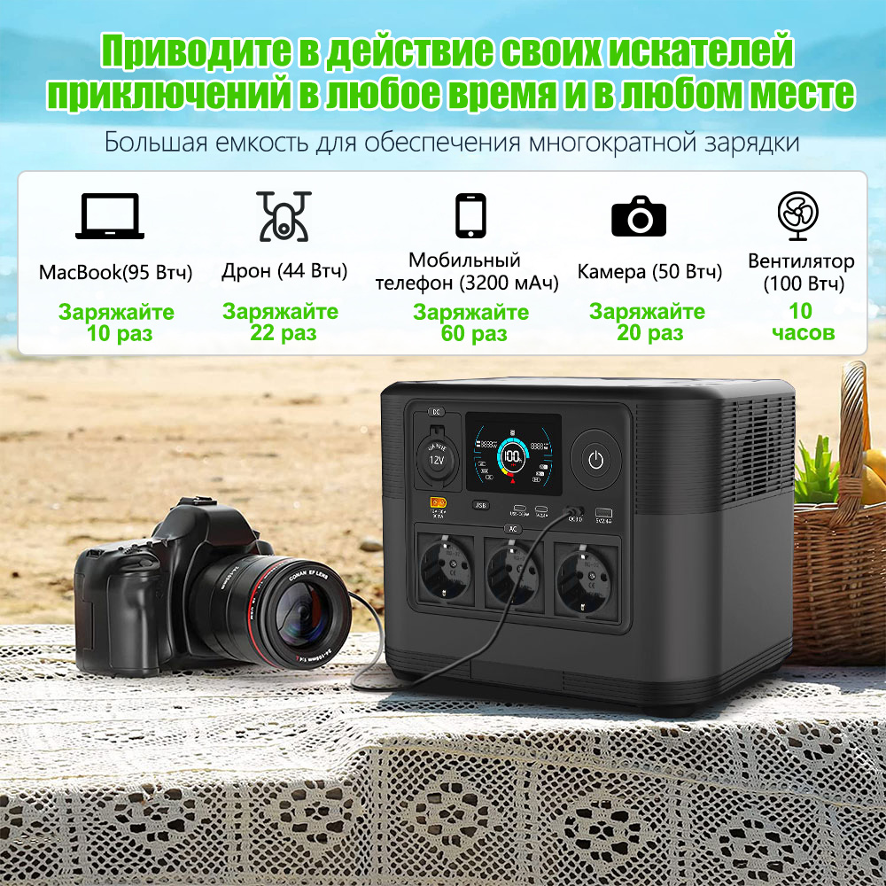 屋外用1200W/2000W LiFePO4リチウム電池 キ - Portable Power Station 2000W Lifepo4 のレビューと価格