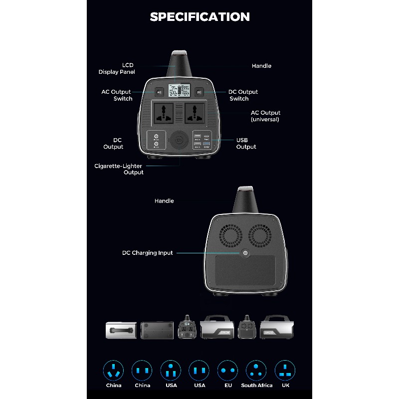 600W UPS発電機 ソーラーLifepo4リチウム電池  - Portable Power Station 600W Ups のレビューと価格