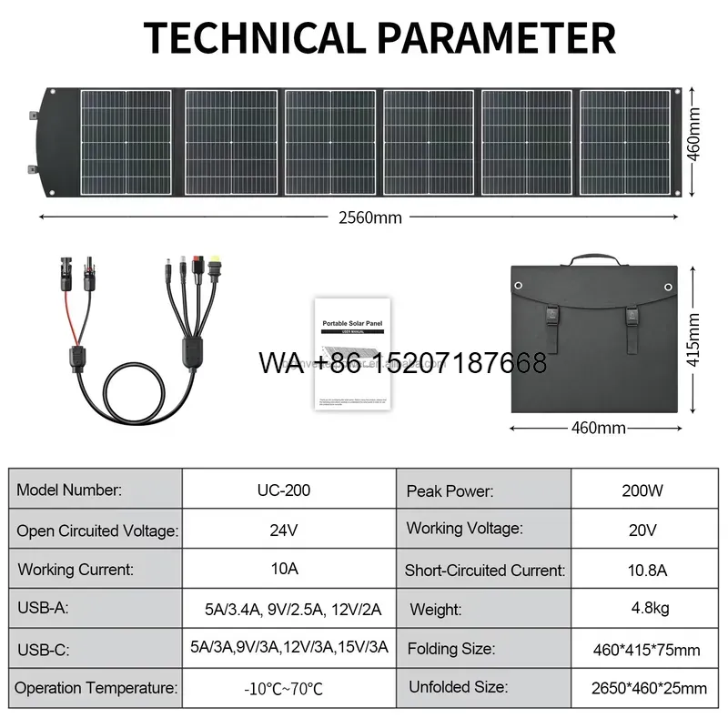 Wmwmnu 200W 折りたたみ式ソーラーパネル、単結晶シ - Solar Panel 200W Portable Foldable のレビューと価格
