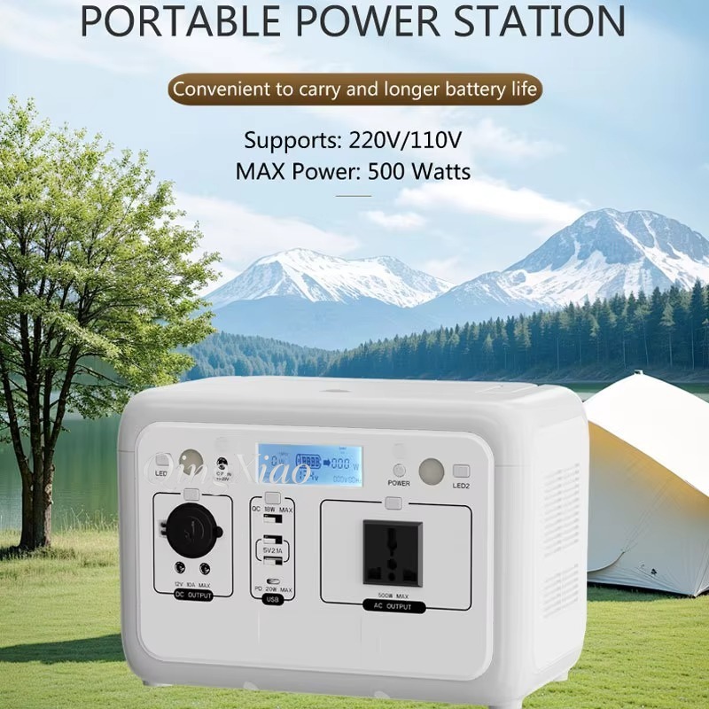 500Wポータブル電源 110V AC 屋外キャンプ用 緊急 - Portable Power Station 500W のレビューと価格
