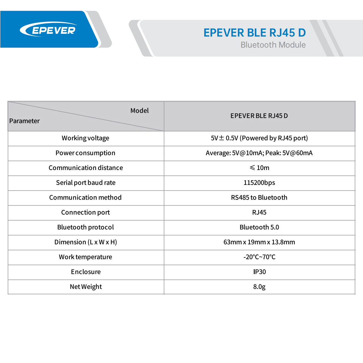 EPEVER Bluetooth アダプター BLE Fit - Mppt Solar Charge Controller 60A のレビューと価格