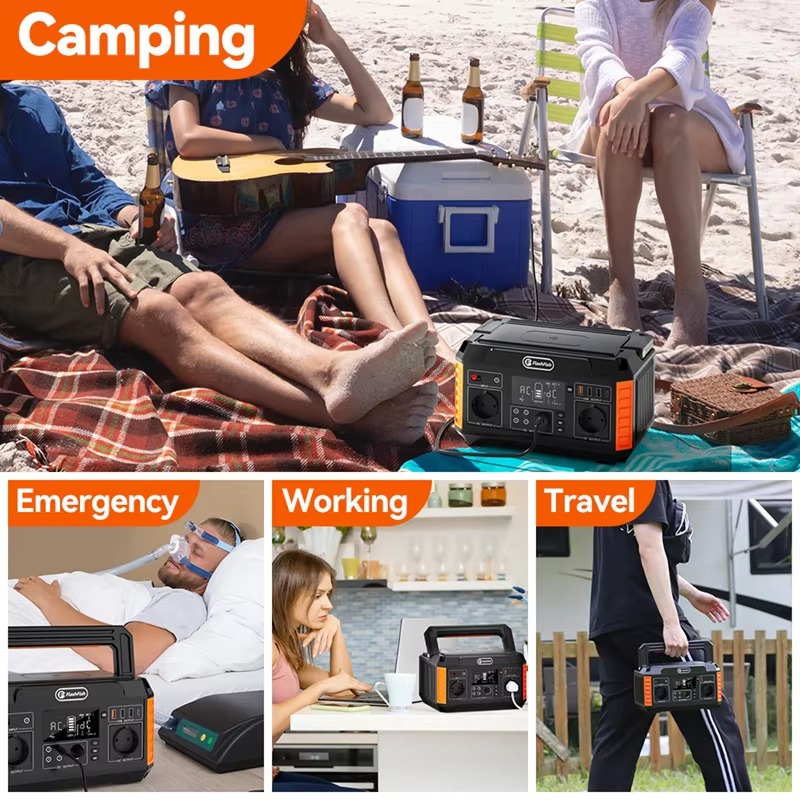 AC 500W 無停電電源装置 ソーラーパネル駆動バッテリー - Portable Power Station 500W のレビューと価格