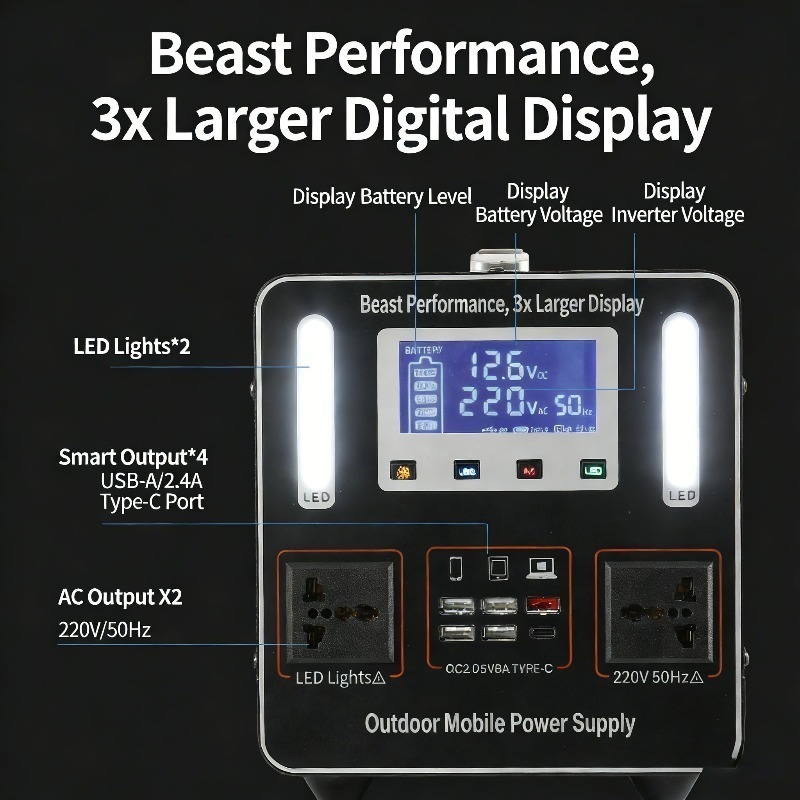 500Wh 500W 220V ポータブル電源 ソーラー発電 - Portable Power Station 500W のレビューと価格