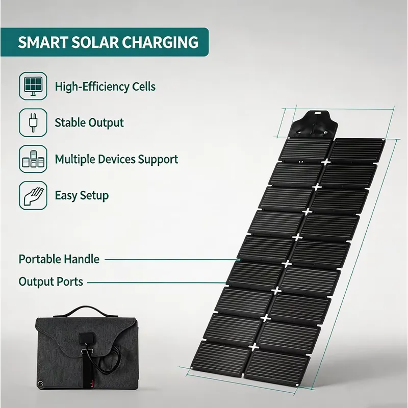 Trucell 200W 折りたたみ式ソーラーパネル。変換効 - Solar Panel 200W Portable Foldable のレビューと価格