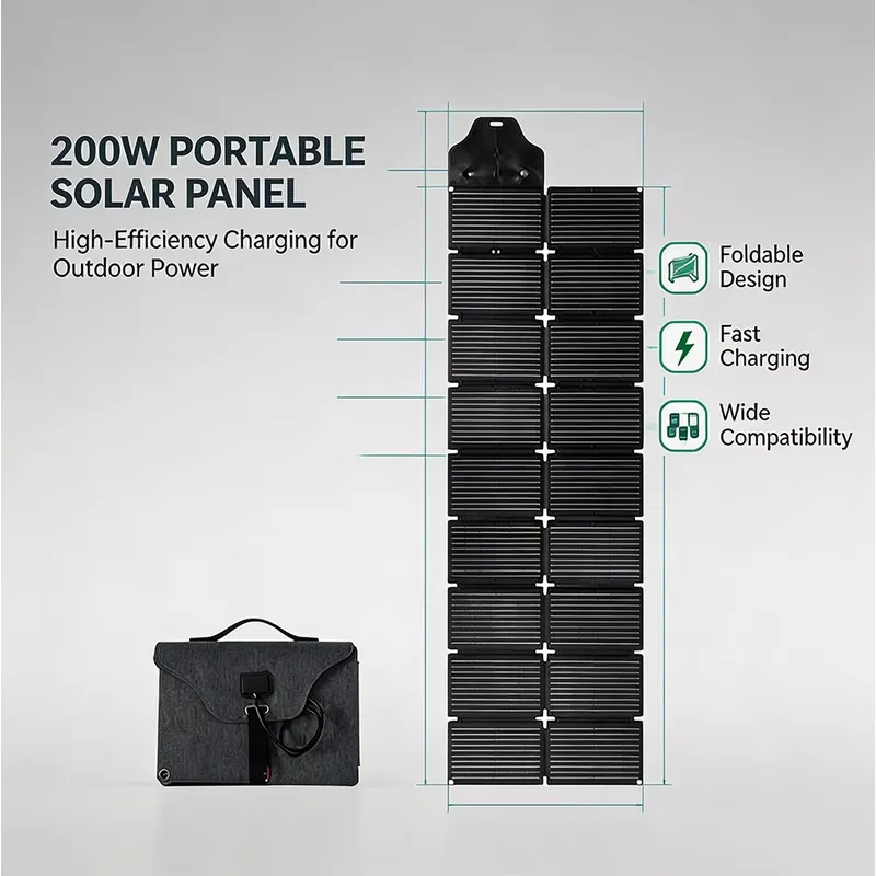 Trucell 200W 折りたたみ式ソーラーパネル。変換効 - Solar Panel 200W Portable Foldable のレビューと価格