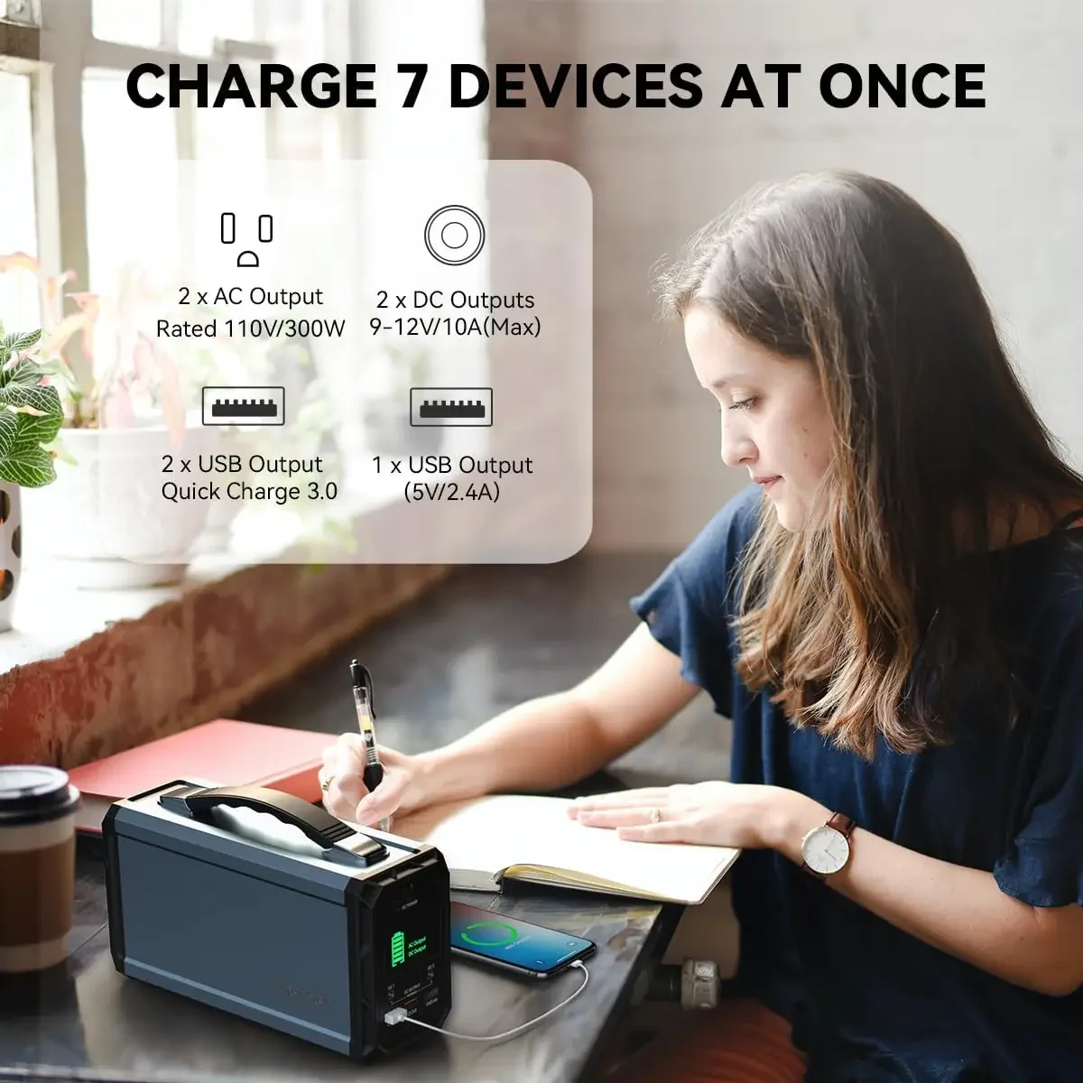 300 ワット太陽光発電機 222Wh ポータブル発電所 6 - Portable Power Station 300W Camping のレビューと価格
