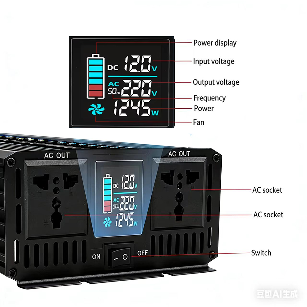 純正弦波インバーター 12V 220V 1000W 2000 - Solar Generator 3000W のレビューと価格