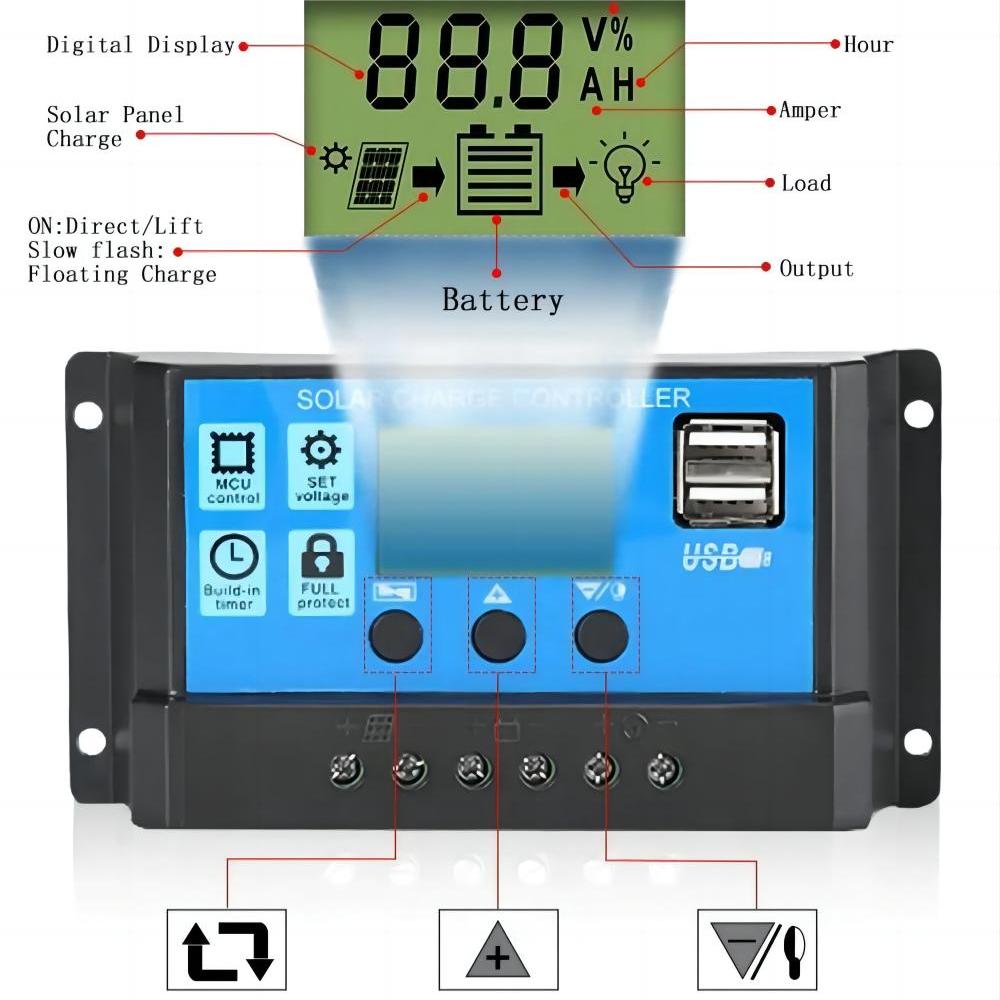 ソーラーパネル充電コントローラー、自動車用バッテリー充電器レ - Mppt Solar Charge Controller 60A のレビューと価格