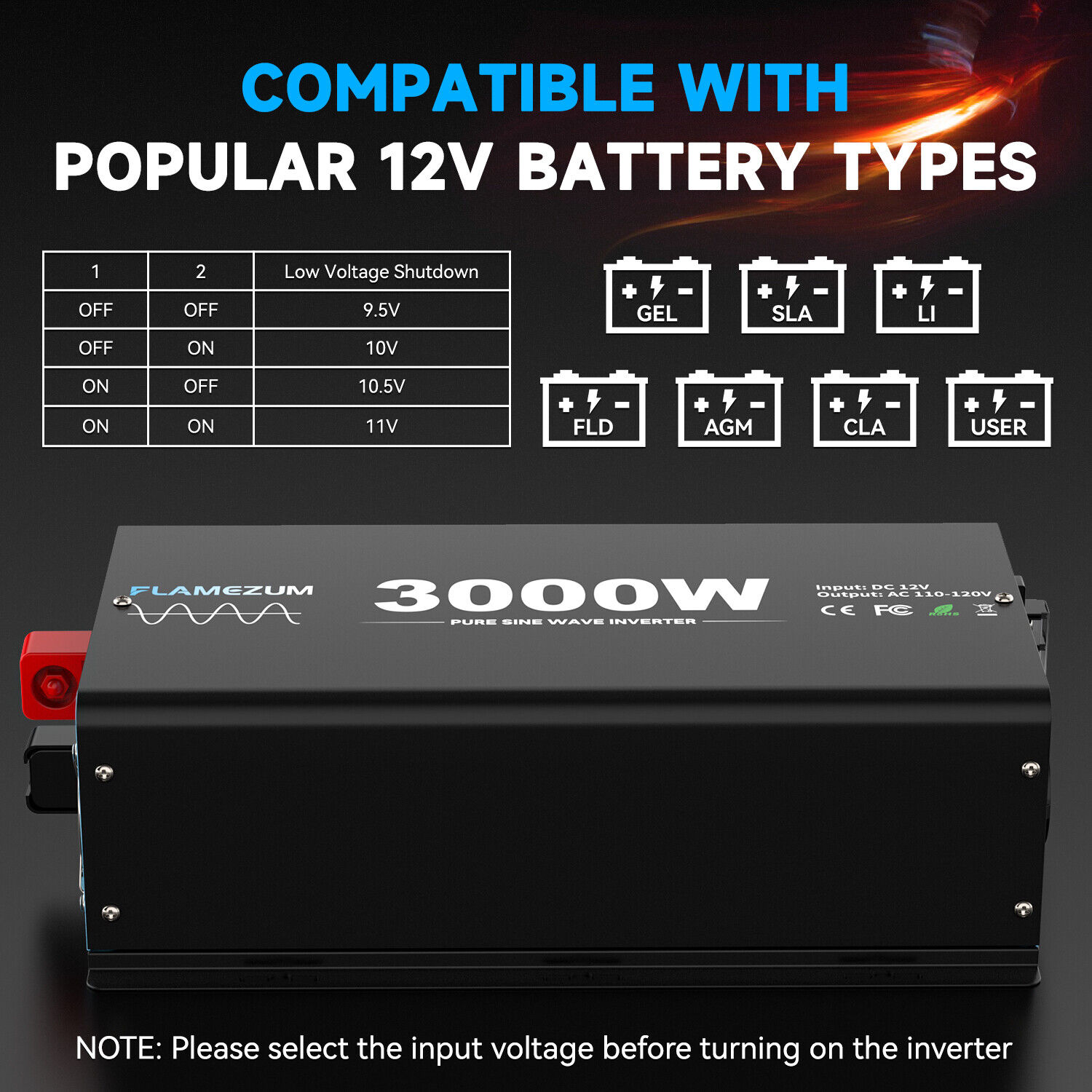 3000W純正弦波パワーインバーター、12V DCから110 - Solar Generator 3000W のレビューと価格